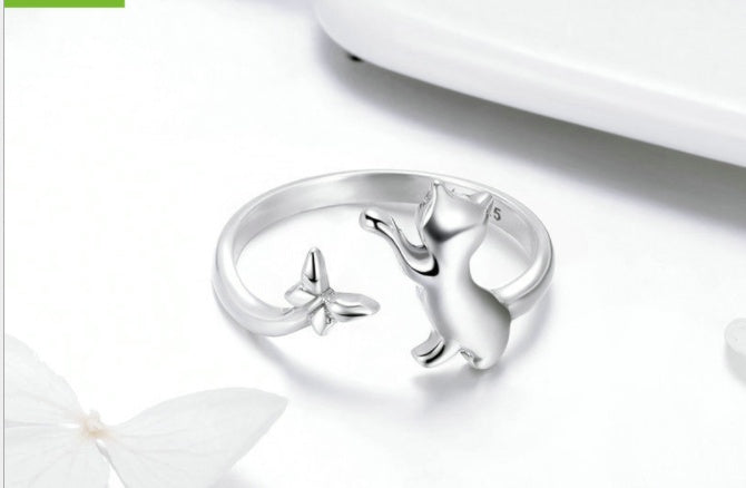 Purrfect Silver Cat Ring – Cute, Stylish, and Playful!