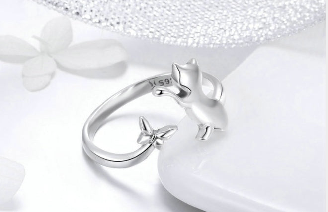Purrfect Silver Cat Ring – Cute, Stylish, and Playful!